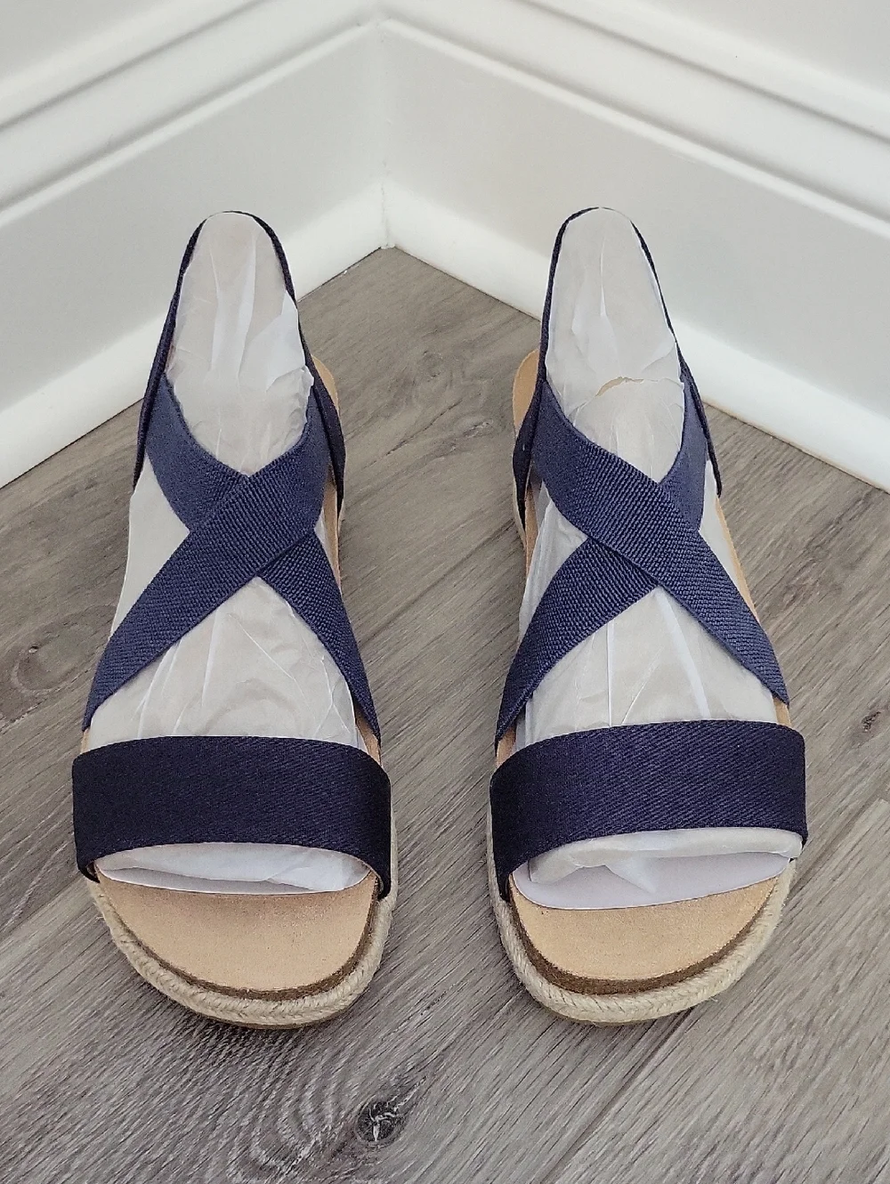 Life Stride Women's Breeze Navy Canvas Strappy Sandals Size 9 NIB